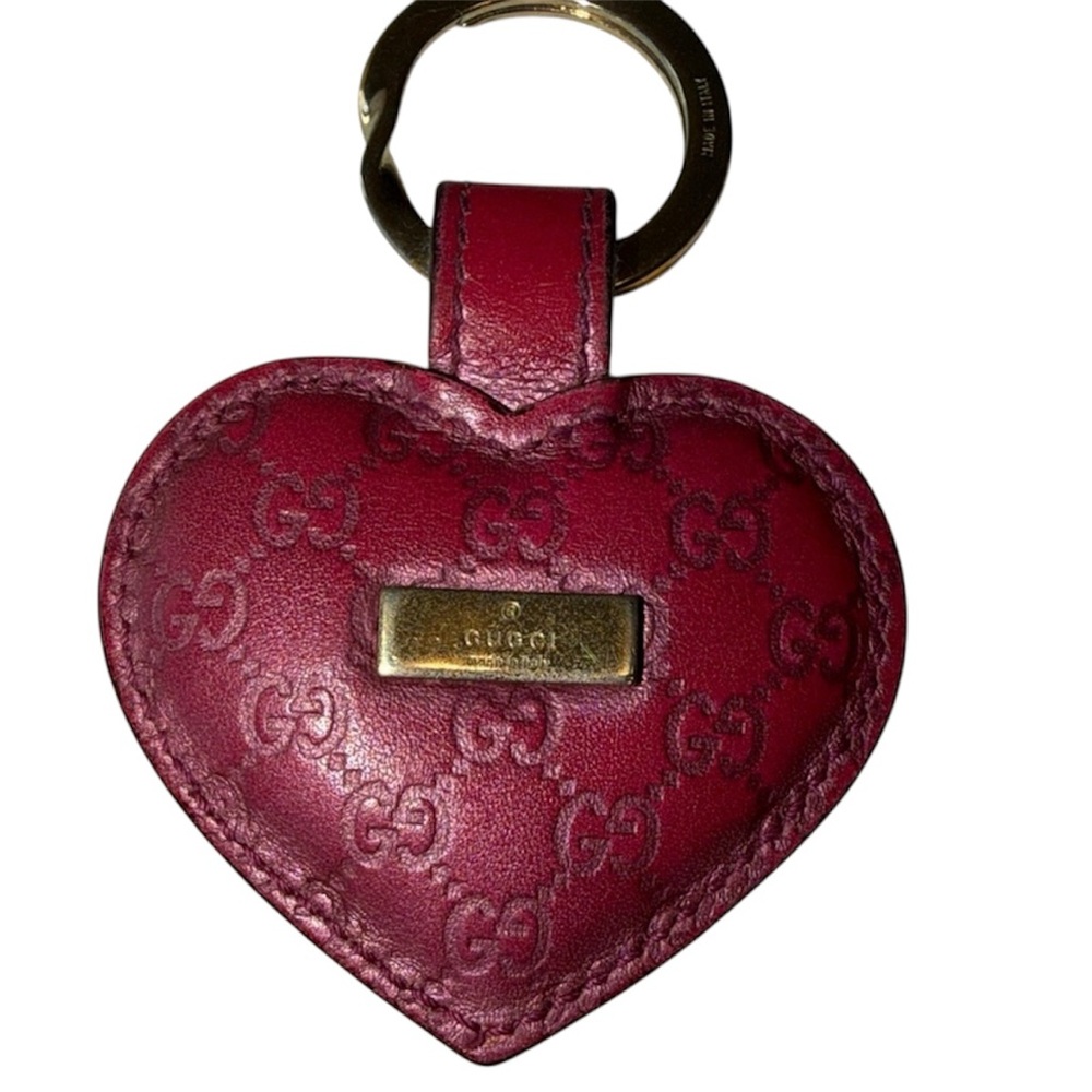 Gucci Leather Keychain with Gold Accent and Gucci gift bag - Picture 3 of 6